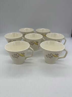 Vintage 1950's Duncan Hines Stetson Wheat Pattern Set of 7 Coffee Cups Mugs 7